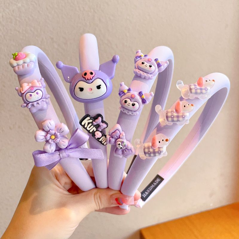 Acrylic children's hair clips, disposable rubber bands, acrylic children's hair clips, children's hair accessories, hair accessories, children's hair bands, cartoon girls, cute Kuromi, anti-slip little girls, girls' hair clips, hair accessories, broken hair headbands detail image 19