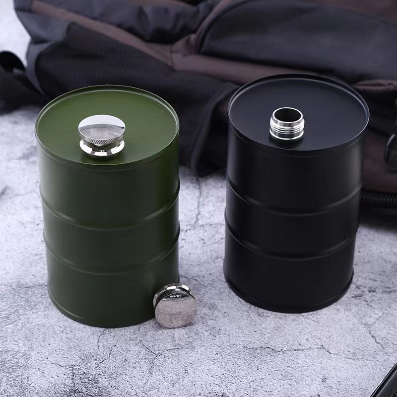 Oil Drum Style Thermal Beer Bottle 750ML Vacuum Wine Flagon 
