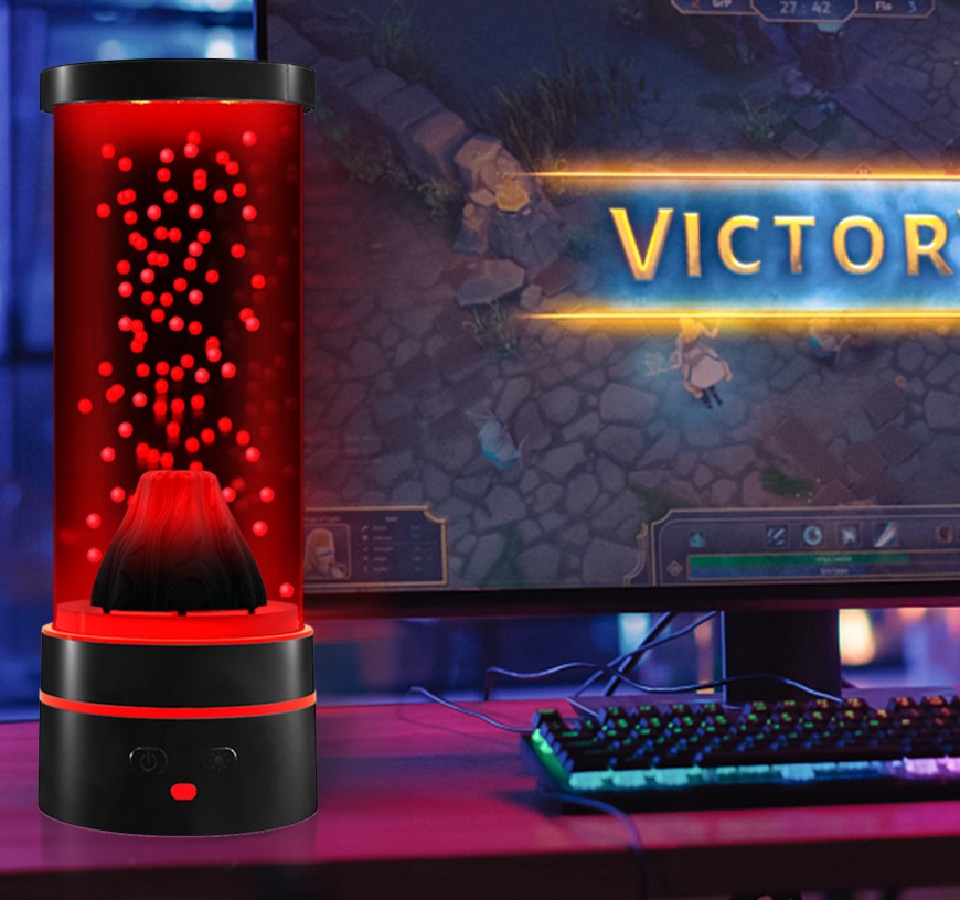 跨境led氛围灯创意火山台灯装饰火山灯创意氛围床头灯熔岩小夜灯小夜灯