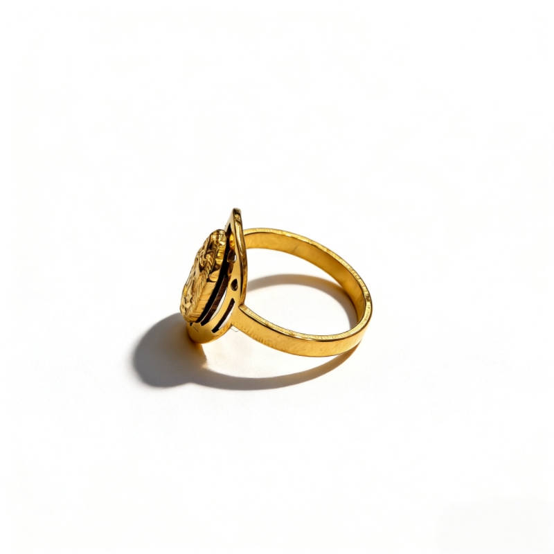 Retro portrait relief stainless steel ring with a high-end feel details Picture