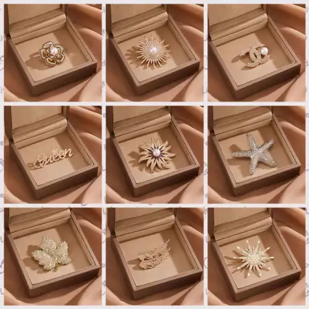 Cross-border best-selling brooches, high-end and light luxury design, niche pins, anti-glare and elegant corsages, clothing accessories Cross-border best-selling brooches, high-end and light luxury design, niche pins, anti-glare and elegant corsages, clothing accessories