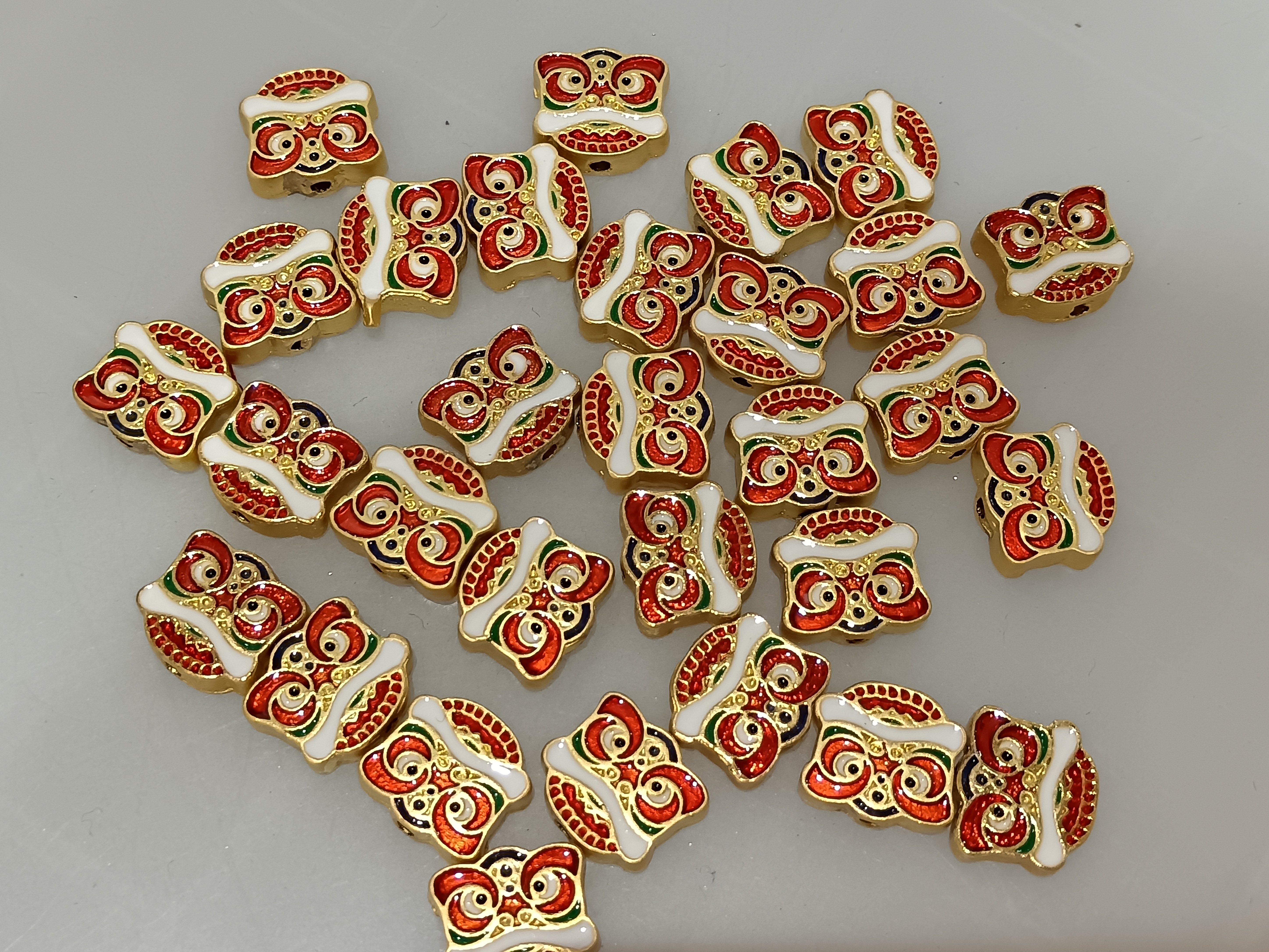 New Year Lion Dance for wealth and good fortune, diy oil drip jewelry accessories, alloy pendant, mobile phone chain, keychain, hanging piece