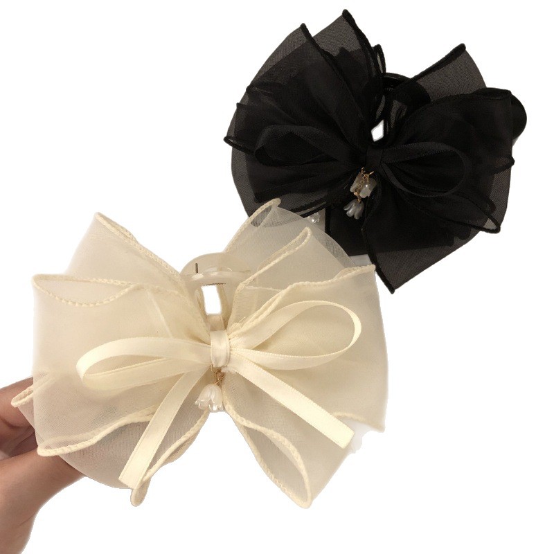 Lily of the valley hair clip, sweet shark clip, bow hair clip at the back of the head, large super fairy hair clip, hair accessory Item Picture