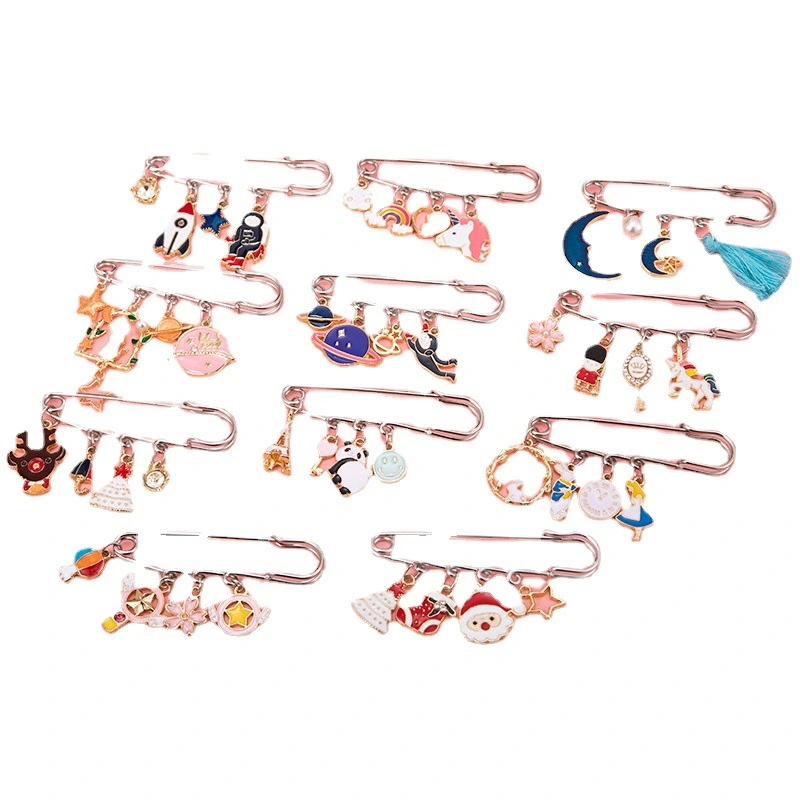 Fashionable waistband pin accessories, clothing waistline reduction, waistband buckle to prevent exposure brooch, women's trousers buckle pin supply, Muslim women's headscarf buckle detail image 3