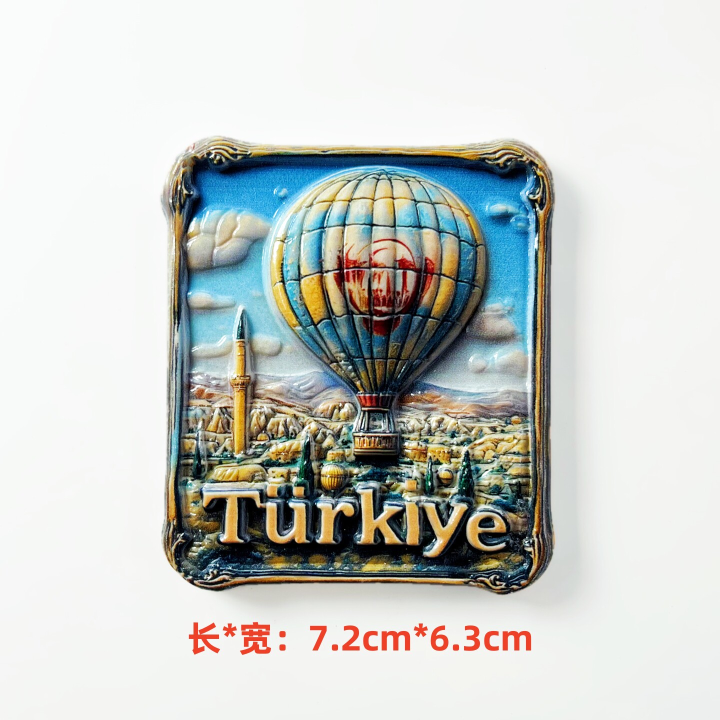 Cultural and creative three-dimensional printing resin refrigerator stickers, hot air balloon city tourism souvenirs, three-dimensional resin home decorations, magnetic stickers, exquisite handicrafts and souvenirs from Capatokia, Turkey detail image 9