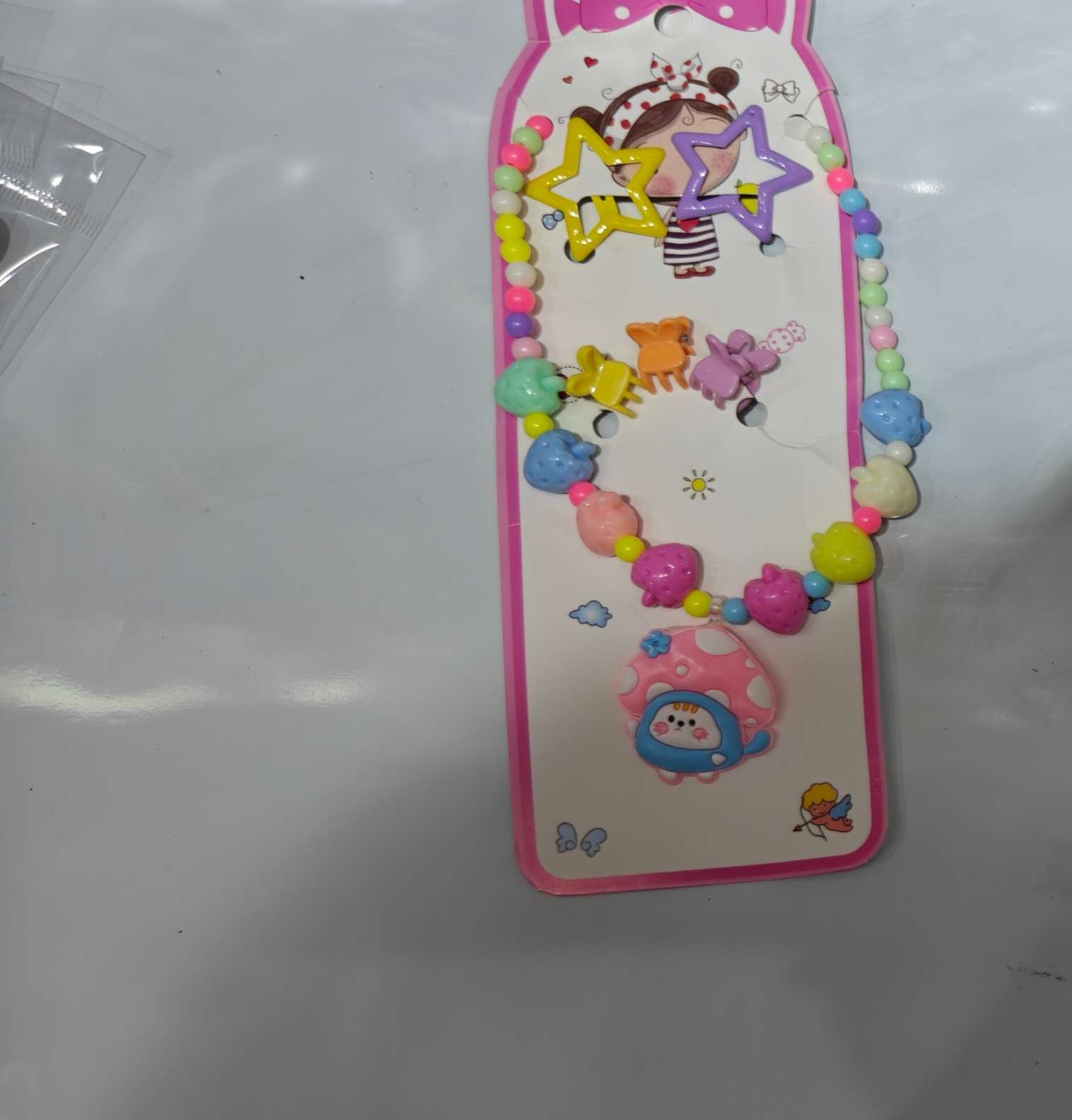 公主儿童宝石项链套装地摊树脂挂件滴油滴卡通项饰项链儿童项链套装地摊树脂挂件儿童宝石项链