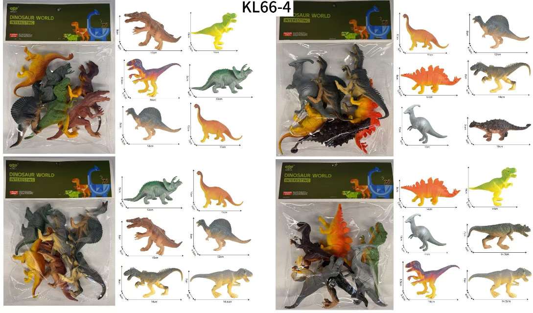 玩具恐龙恐龙套装，6寸恐龙、一袋6个，四个混装