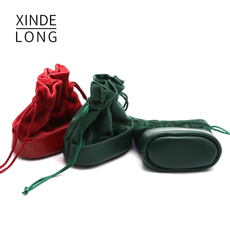 Wholesale of velvet bags, drawstring jewelry, velvet bags, earphone storage bags, custom-made large velvet black velvet drawstring bags Item Picture