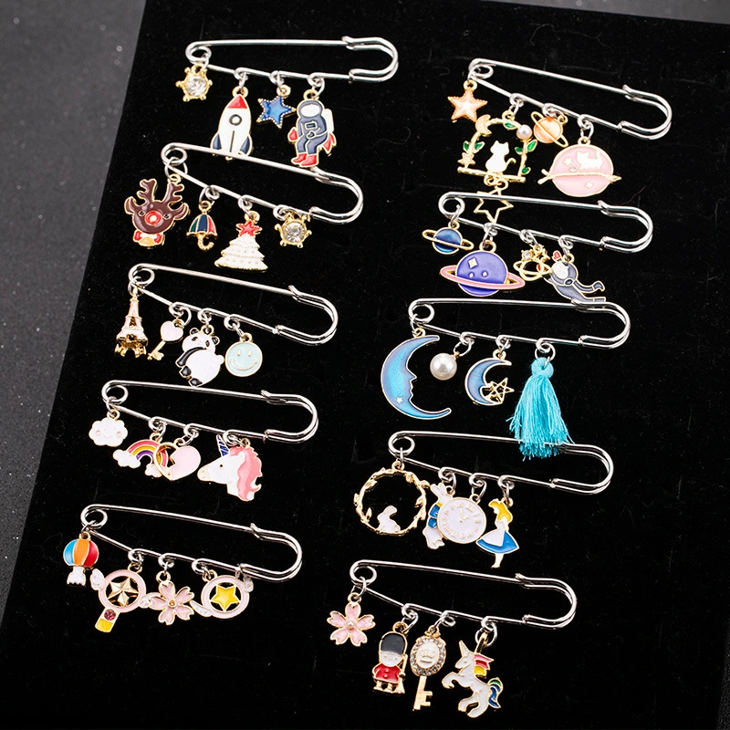 Fashionable waistband pin accessories, clothing waistline reduction, waistband buckle to prevent exposure brooch, women's trousers buckle pin supply, Muslim women's headscarf buckle detail image 2