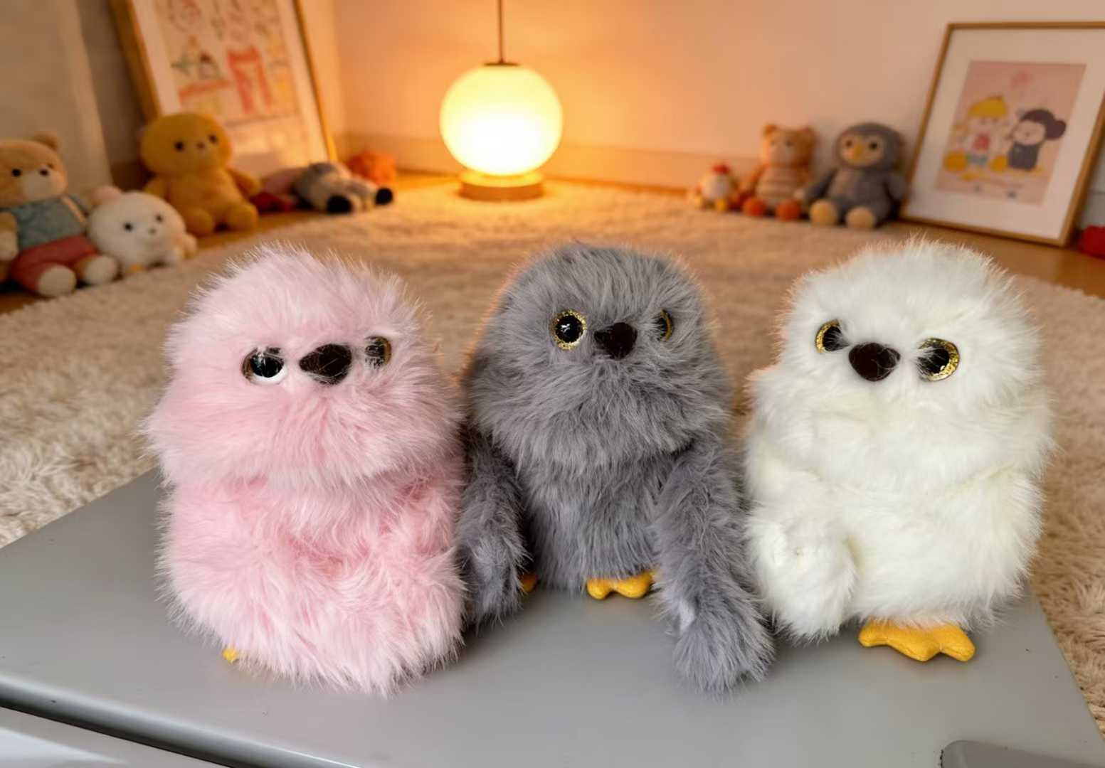 AI玩具三只毛绒小鸟哭哭马星星人毛绒玩具可爱玩偶软萌礼物