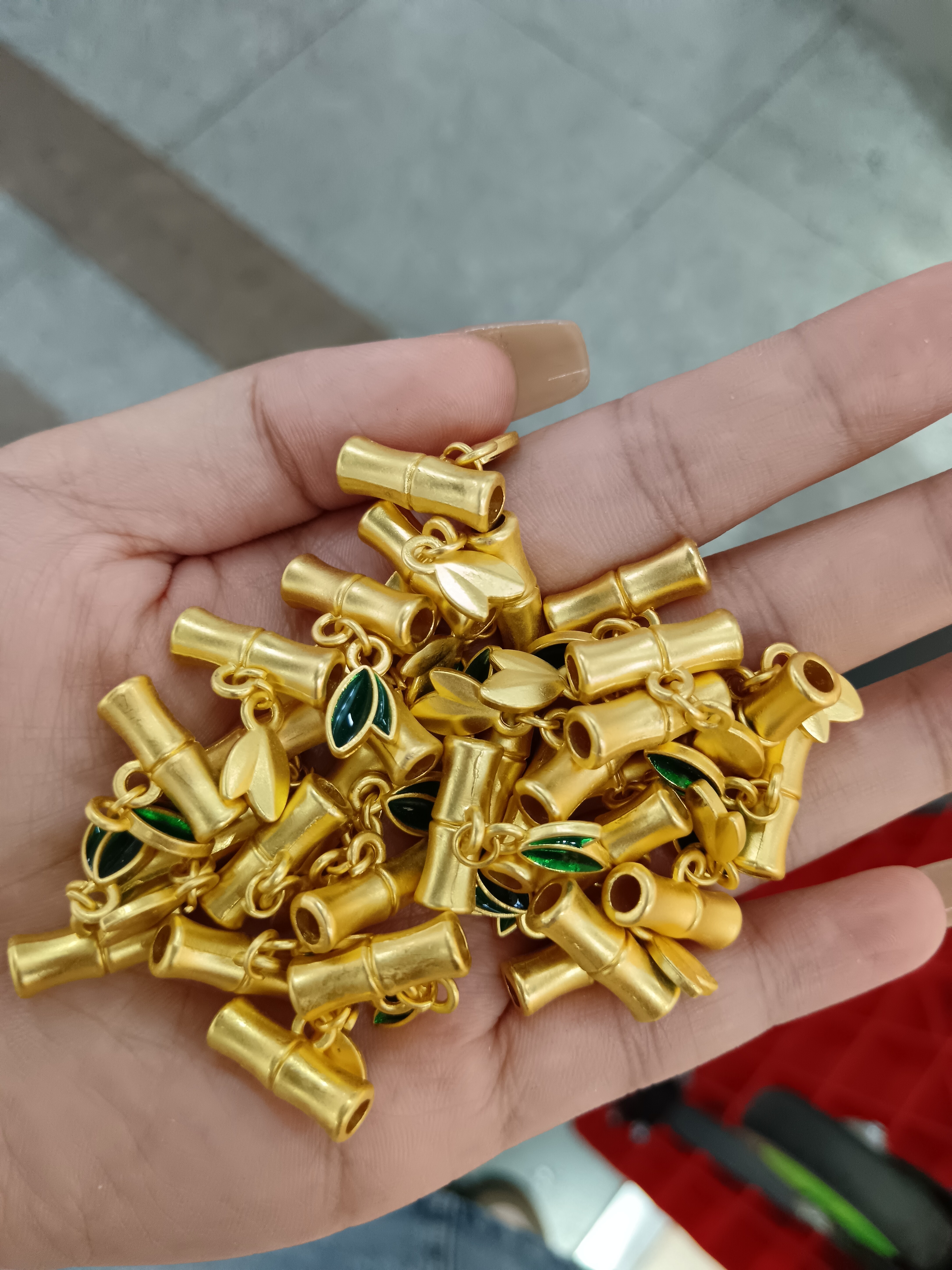 古法沙金配件弯管节节高升路路通两件套项链吊坠diy饰品挂件