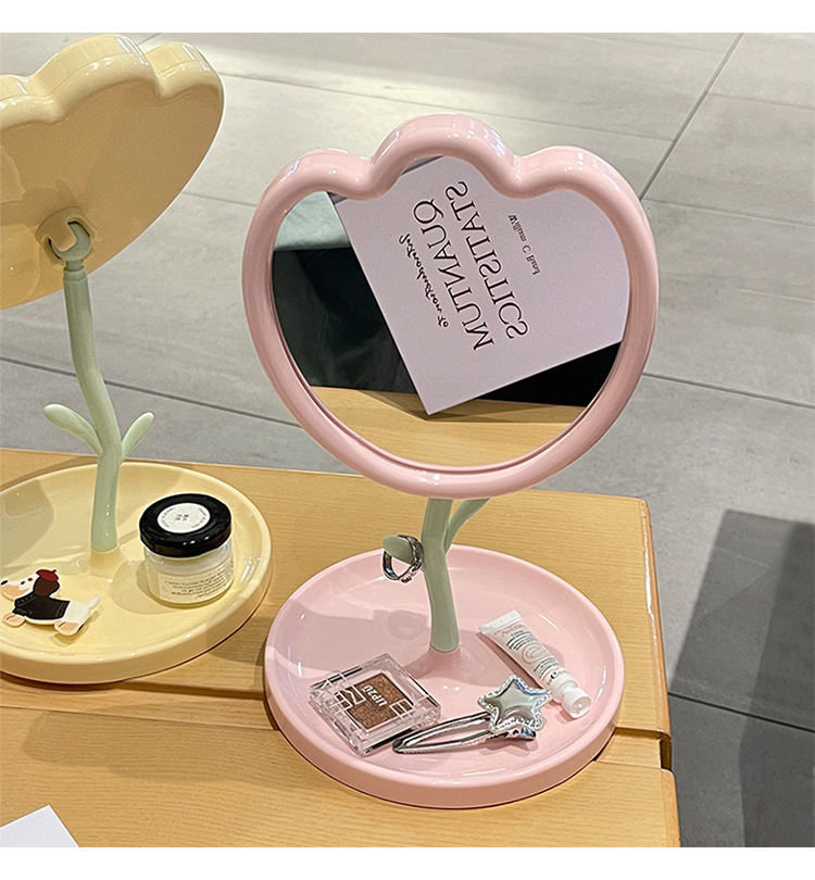 ABS复古便携小镜子面包镜首饰盒化妆镜进口日用台镜ins风女生宿舍详情图6