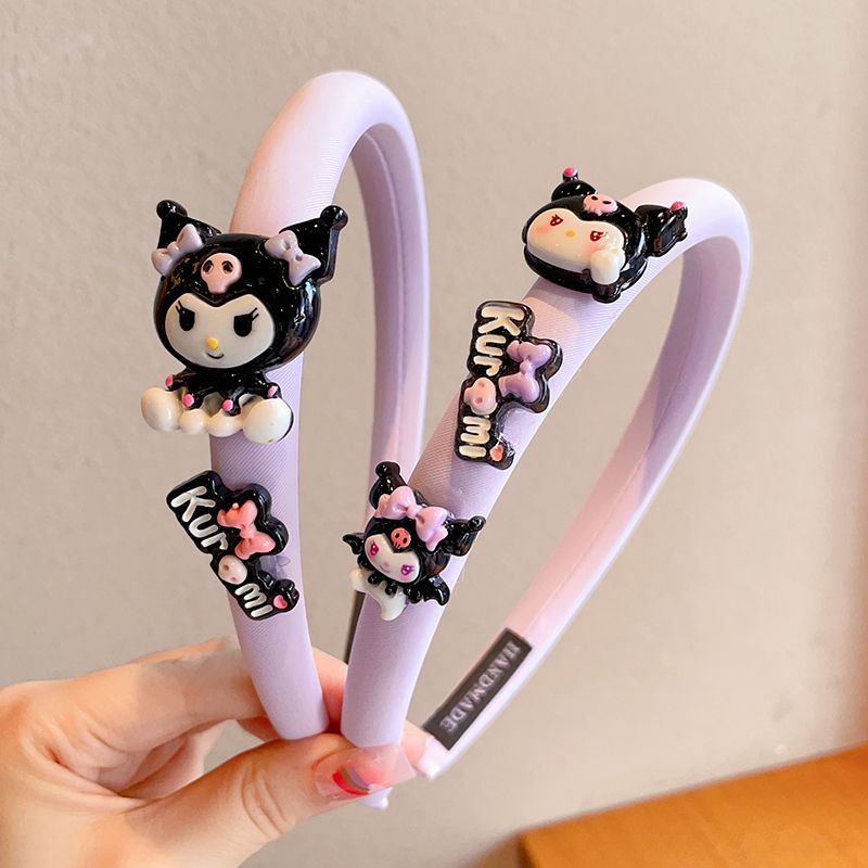 Acrylic children's hair clips, disposable rubber bands, acrylic children's hair clips, children's hair accessories, hair accessories, children's hair bands, cartoon girls, cute Kuromi, anti-slip little girls, girls' hair clips, hair accessories, broken hair headbands detail image 10