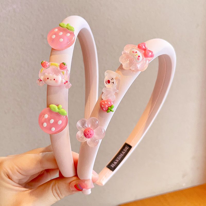 Acrylic children's hair clips, disposable rubber bands, acrylic children's hair clips, children's hair accessories, hair accessories, children's hair bands, cartoon girls, cute Kuromi, anti-slip little girls, girls' hair clips, hair accessories, broken hair headbands details Picture