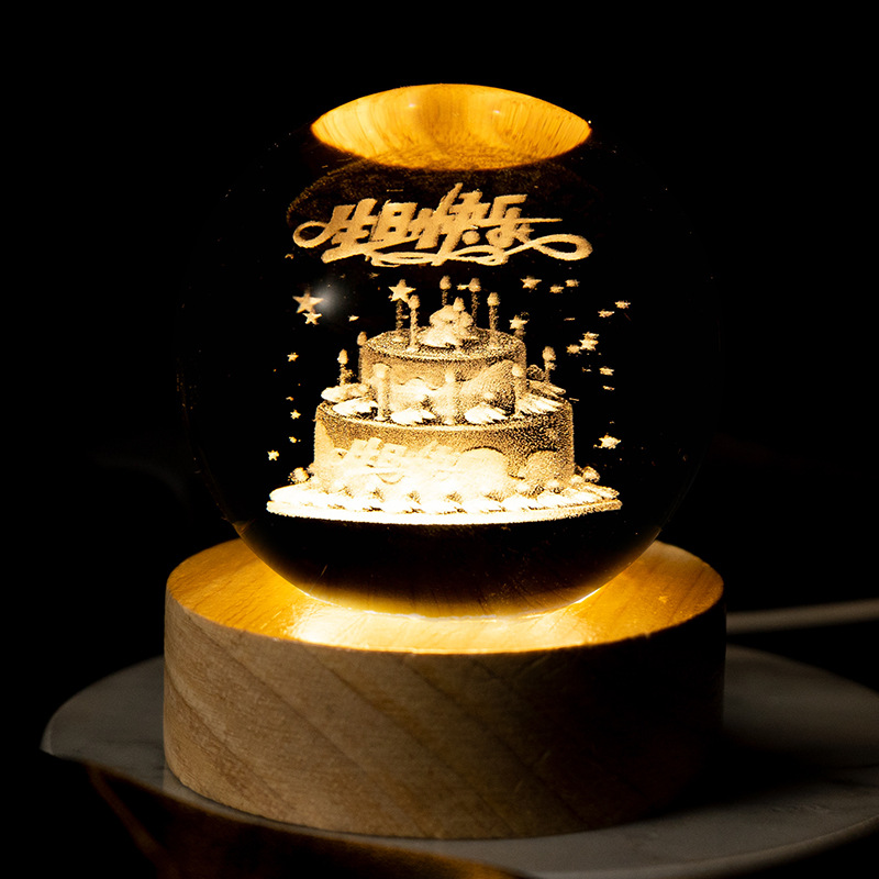 Crystal ball night light, usb model, factory direct sales, overseas bestseller, online bestseller, cross-border e-commerce gift