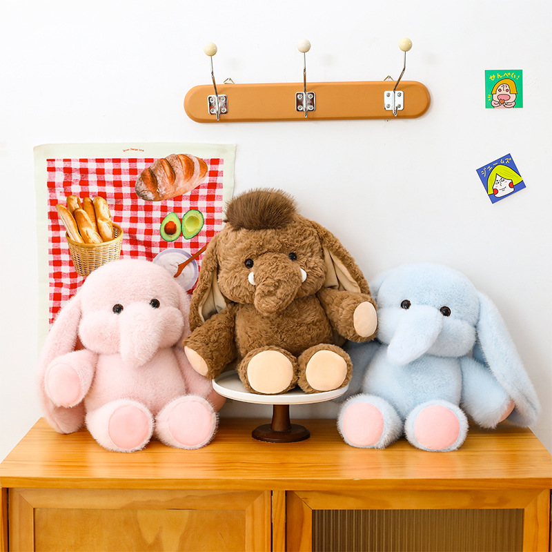 跑跑小象玩偶大象公仔浣熊儿童安抚毛绒玩具抱枕生日礼物外贸批发