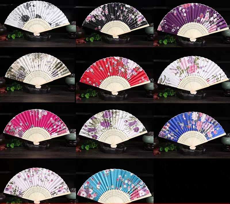 Customized cultural and creative folding fans, Chinese-style summer gifts, silk and cloth fans, children's fans detail image 1