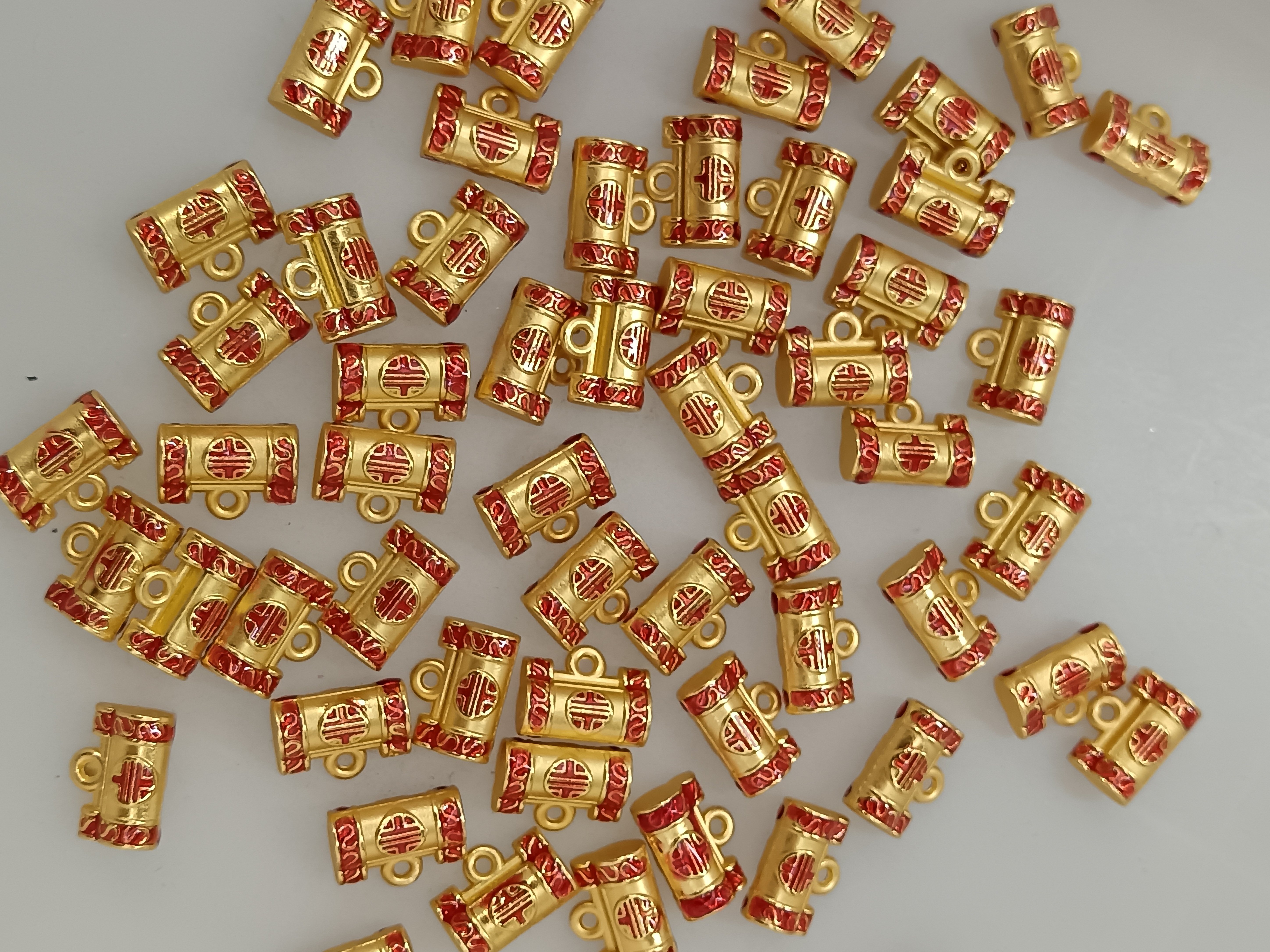 同心锁福字开运招财平安如意保色diy合金滴油吊坠配件挂坠