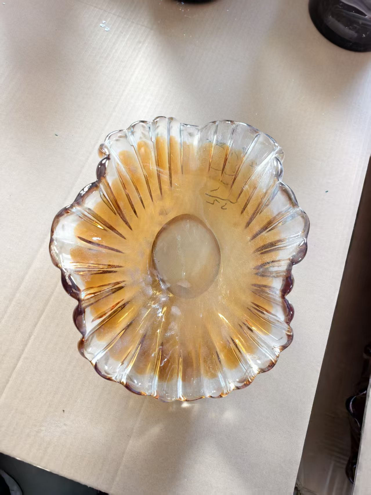 手工生产琉璃花瓶陶瓷玻璃透明装饰摆件工艺品礼品果盘