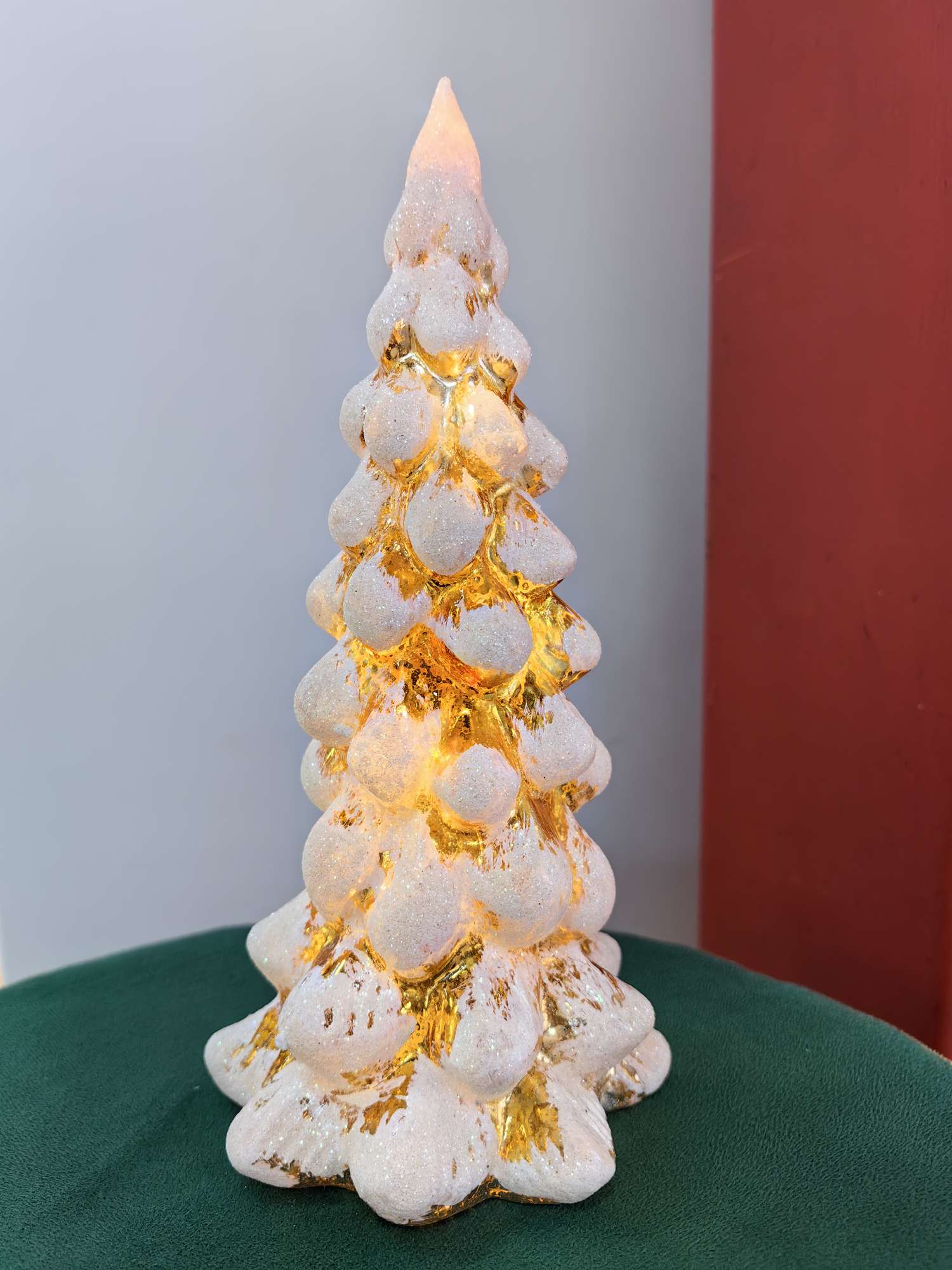 玻璃圣诞树摆件灯，圣诞节礼物，圣诞节场景用灯