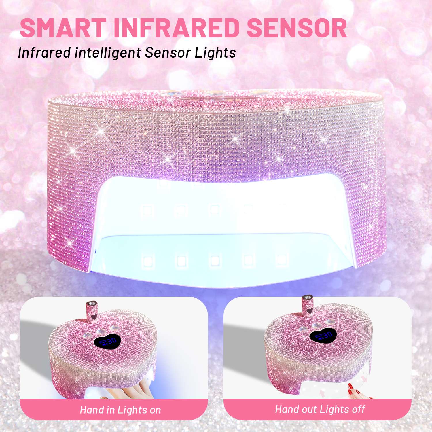 X70 Diamond-applying Electric Light Therapy Lamp, Quick glue baking, nail patch and diamond-applying Special nail lamp, Electric One-line lamp detail image 3