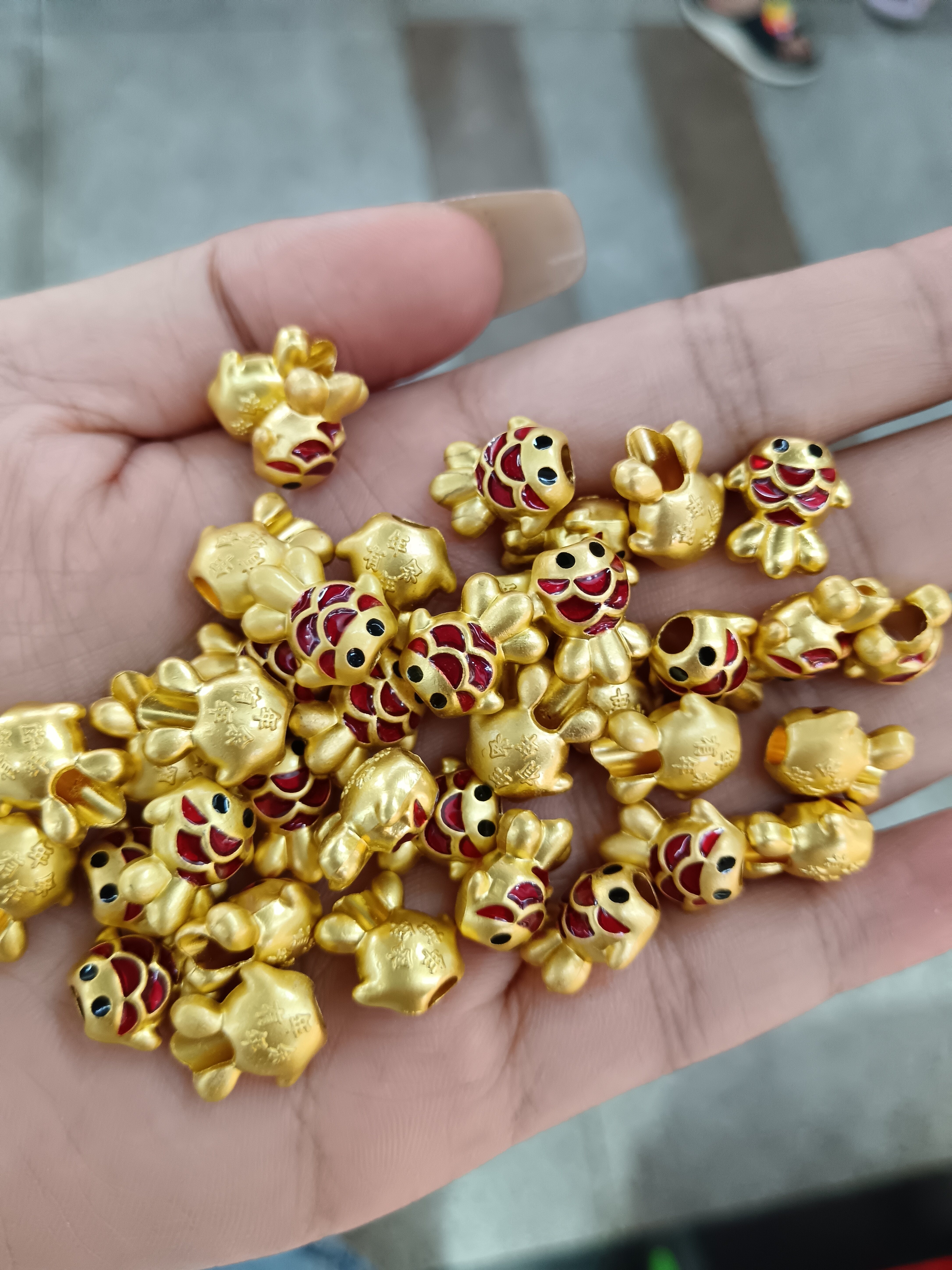 Ancient-style gold matte gold, large goldfish, koi, red carp, interval beads, diy handcrafted beaded necklace, bracelet, accessory