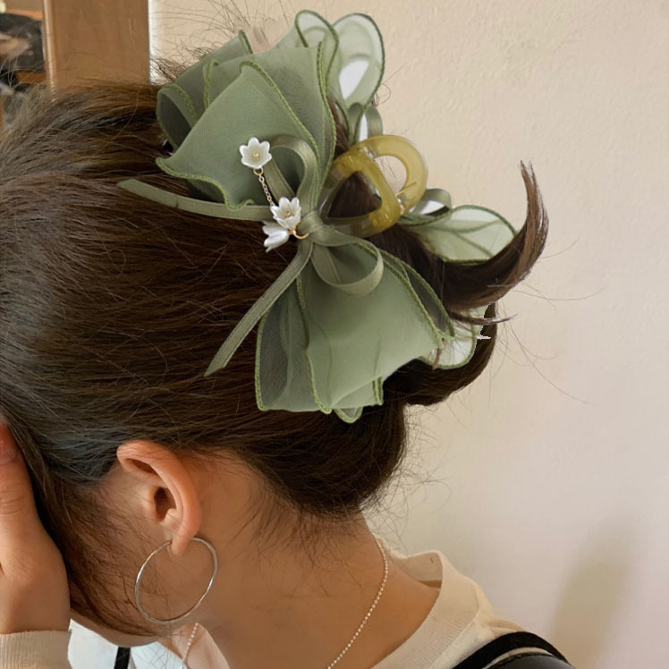 Lily of the valley hair clip, sweet shark clip, bow hair clip at the back of the head, large super fairy hair clip, hair accessory Specification image