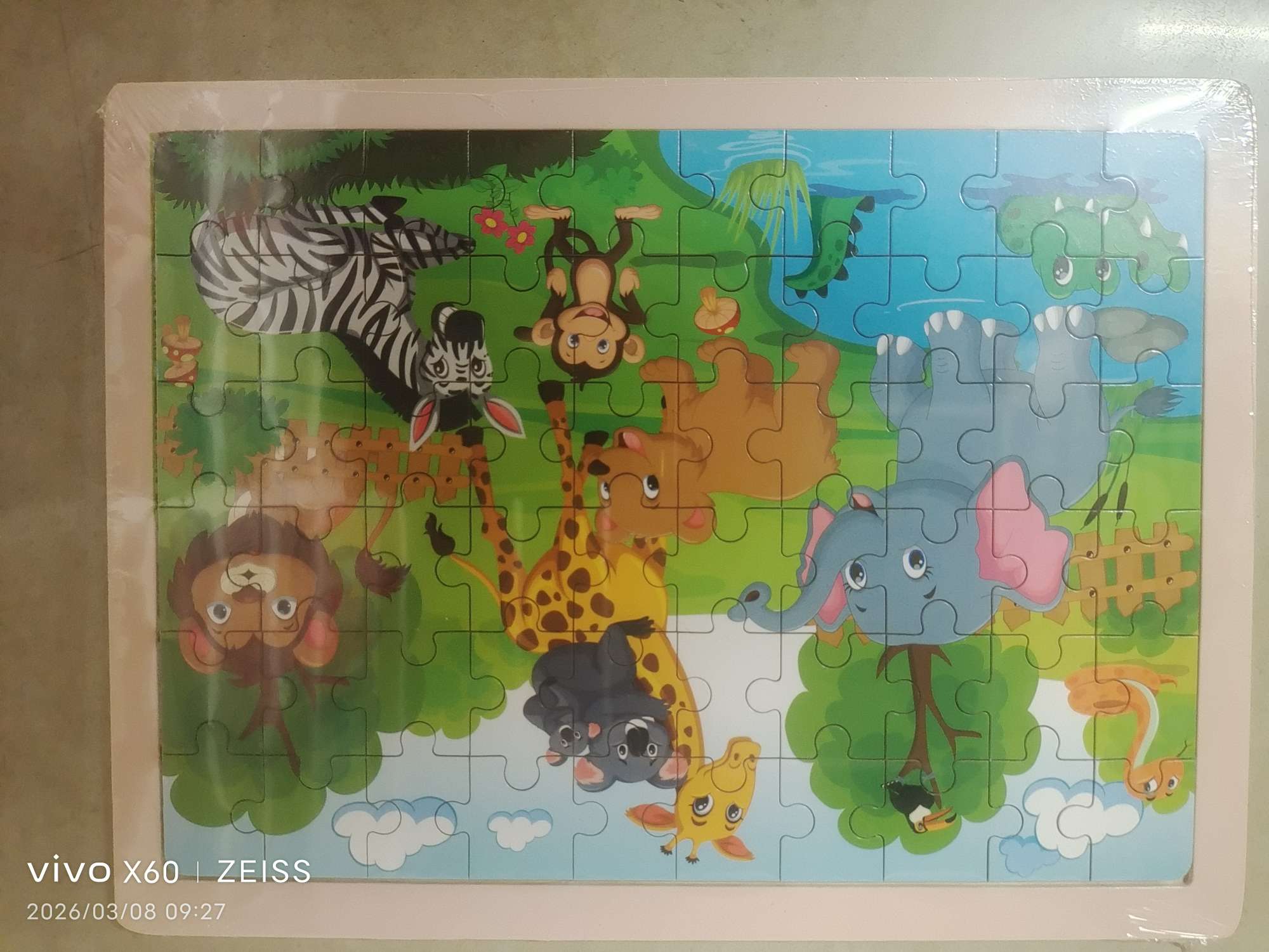 Educational and educational cartoon animal 3D puzzle toy jigsaw puzzle board detail image 6