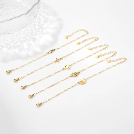 Stainless steel puppy map hexagram electrocardiogram bracelet punk style bracelet Stainless steel puppy map hexagram electrocardiogram bracelet punk style bracelet