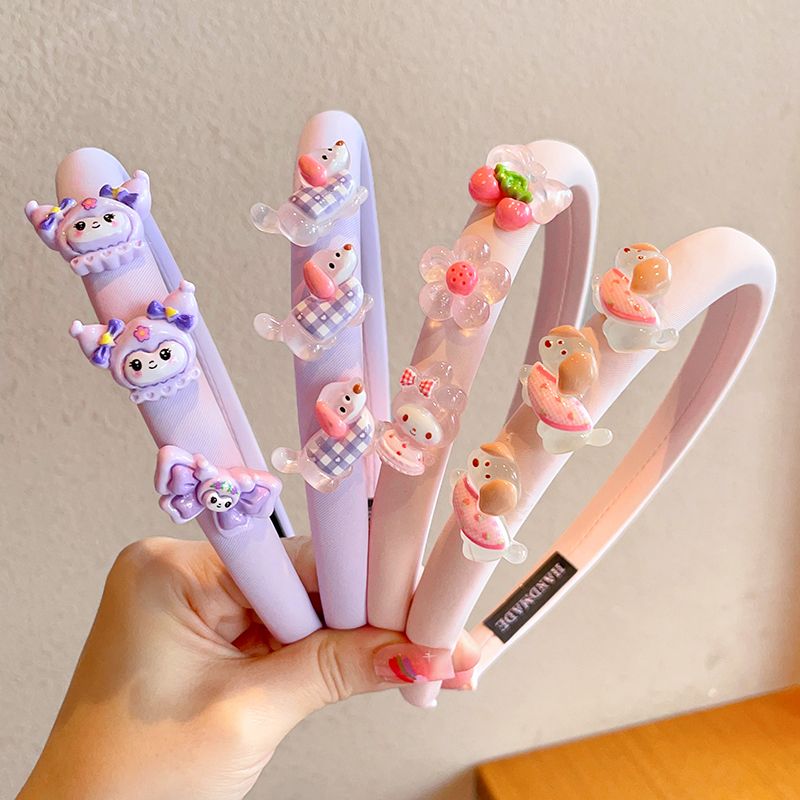 Acrylic children's hair clips, disposable rubber bands, acrylic children's hair clips, children's hair accessories, hair accessories, children's hair bands, cartoon girls, cute Kuromi, anti-slip little girls, girls' hair clips, hair accessories, broken hair headbands detail image 17