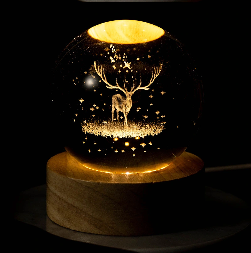 Crystal ball night light, usb model, factory direct sales, overseas bestseller, online bestseller, cross-border e-commerce gift detail image 3