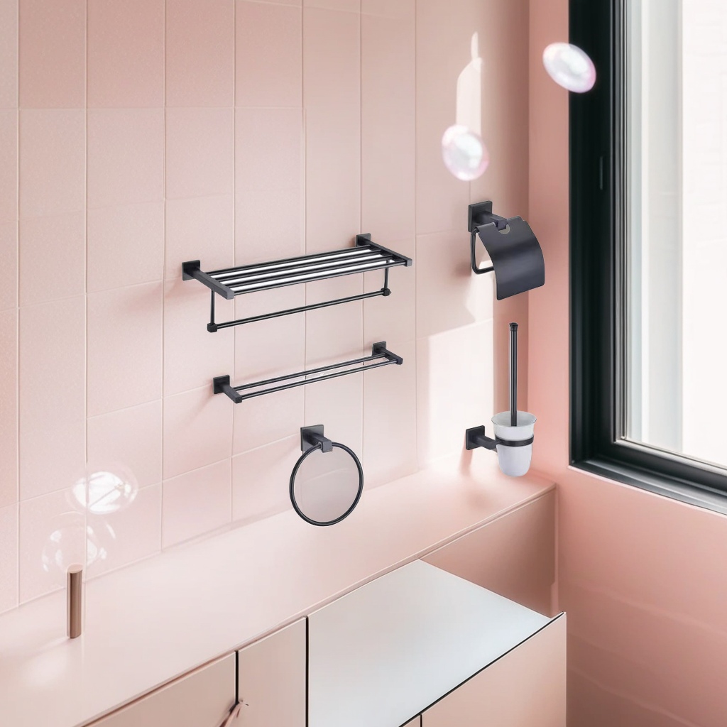 浴室必备实用浴巾架挂件 空间大容量收纳架 方便快捷 简约设计美观耐用