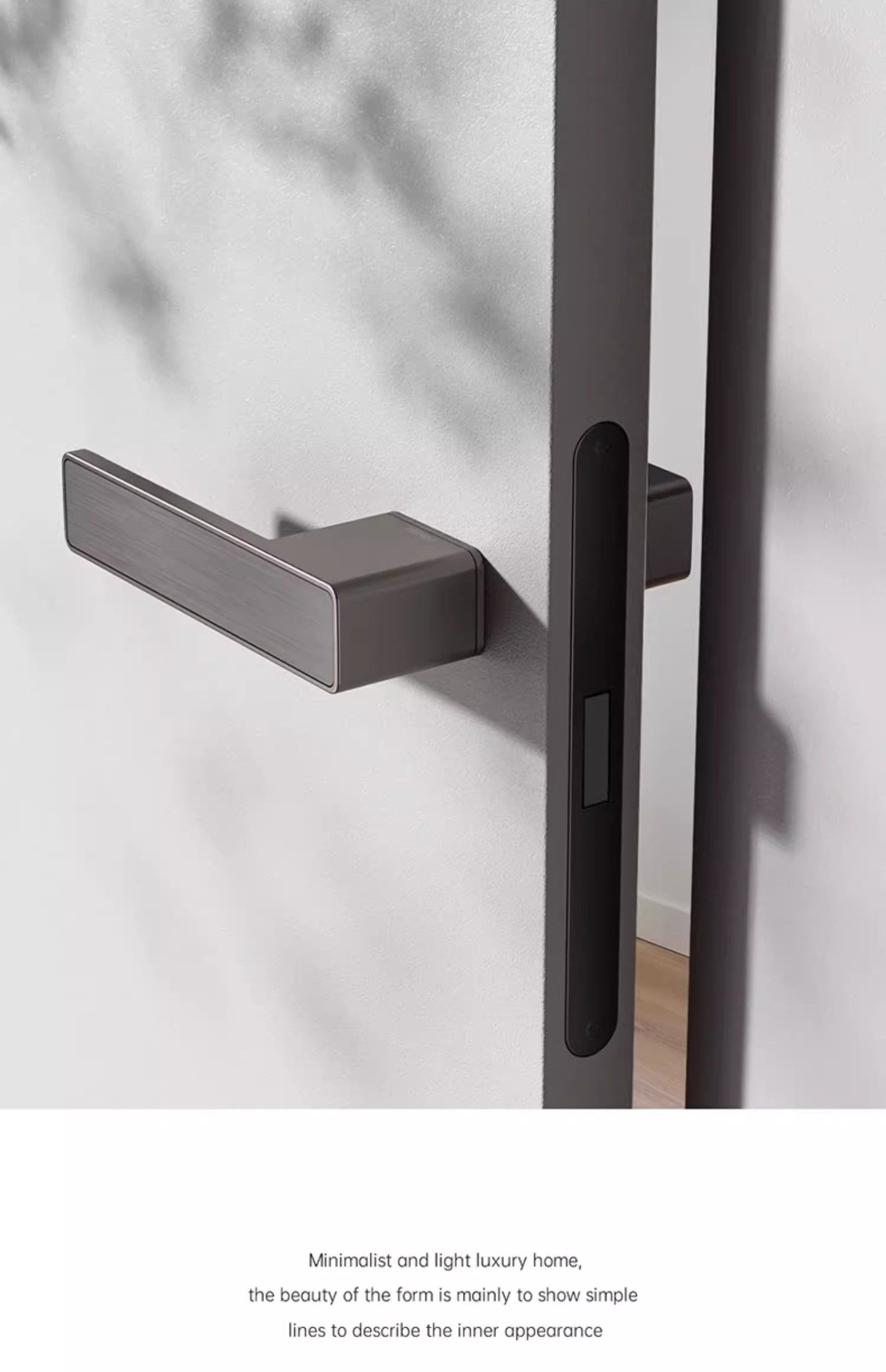 Haobao Minimalist room door lock, bedroom magnetic silent one-line door handle, indoor wooden door, household bathroom door lock pic 12
