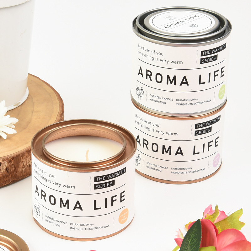 北欧极简风香薰蜡烛无烟环保大豆蜡锡罐款家居装饰情人姐=节礼物伴手礼摆件详情3