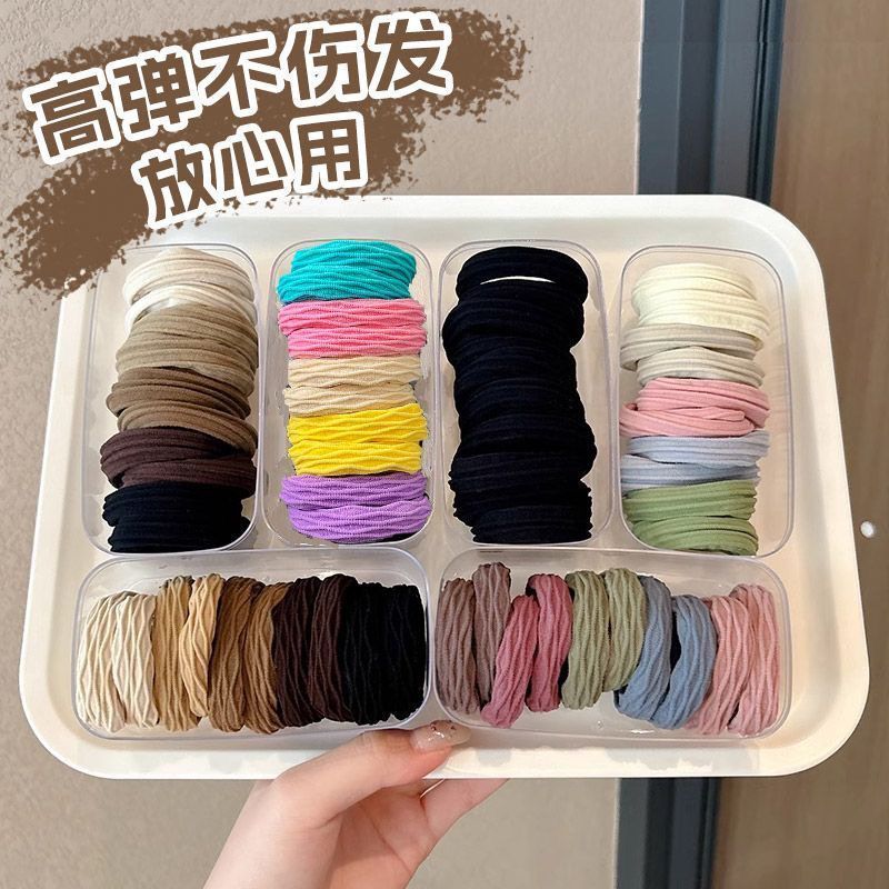 Best-selling seamless hair tie, high-elasticity hair band, thickened elastic band, the same style elastic band for hair ties, new dopamine detail image 9