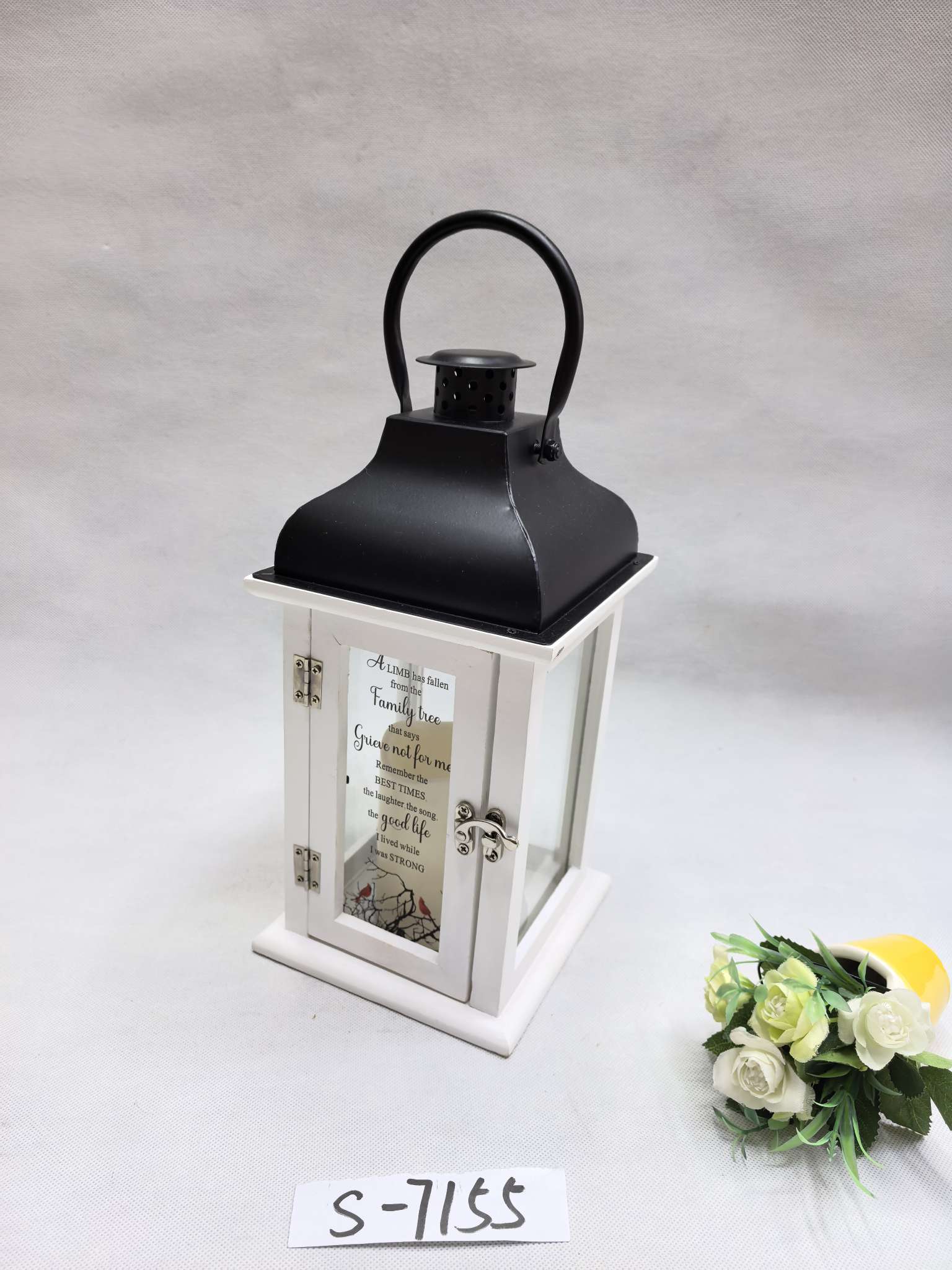 北美风灯烛台木头+玻璃+铁艺摆件详情图2