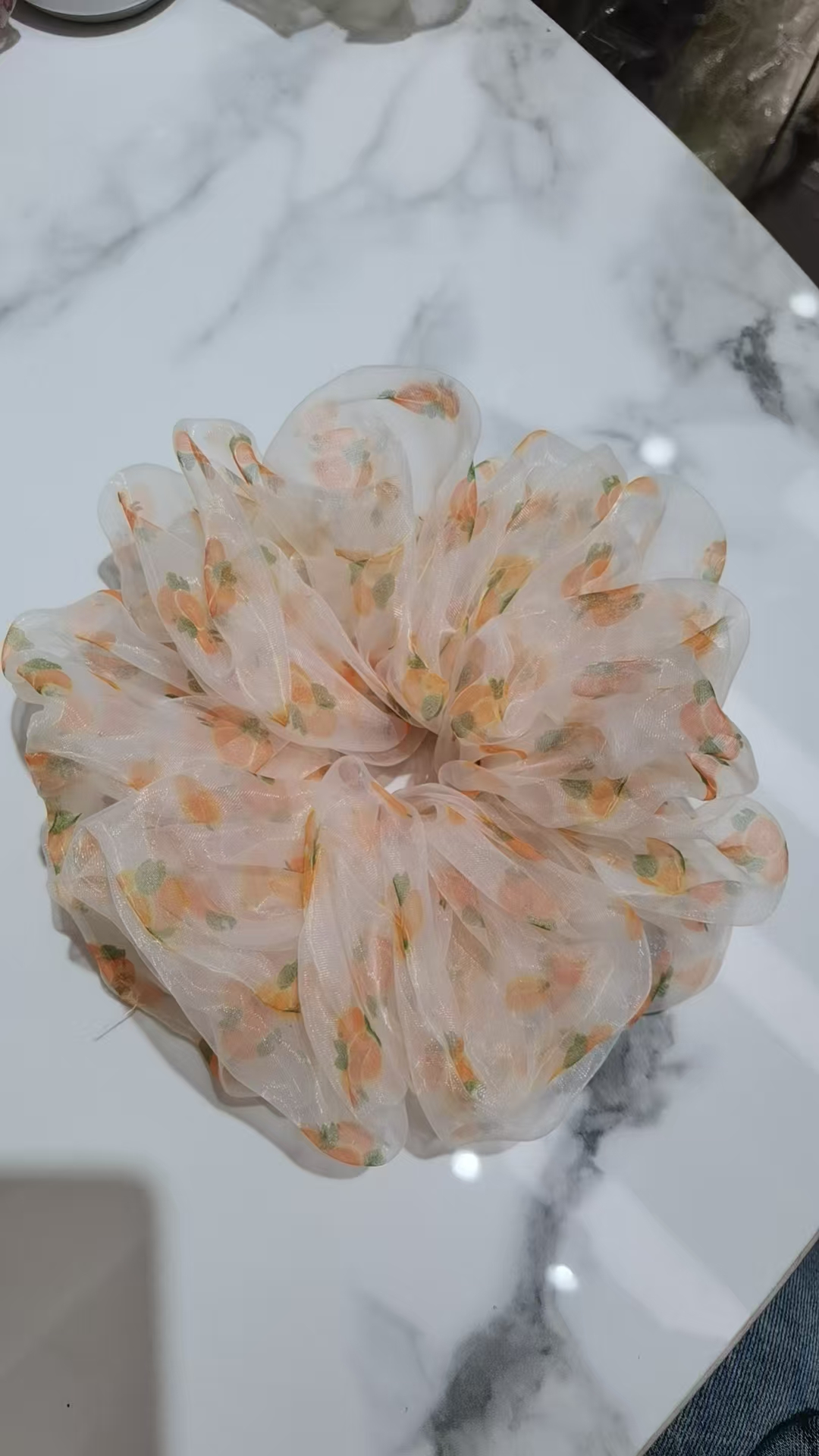 韩国花卉图案大肠发圈发饰饰品头绳女款可爱时尚发圈