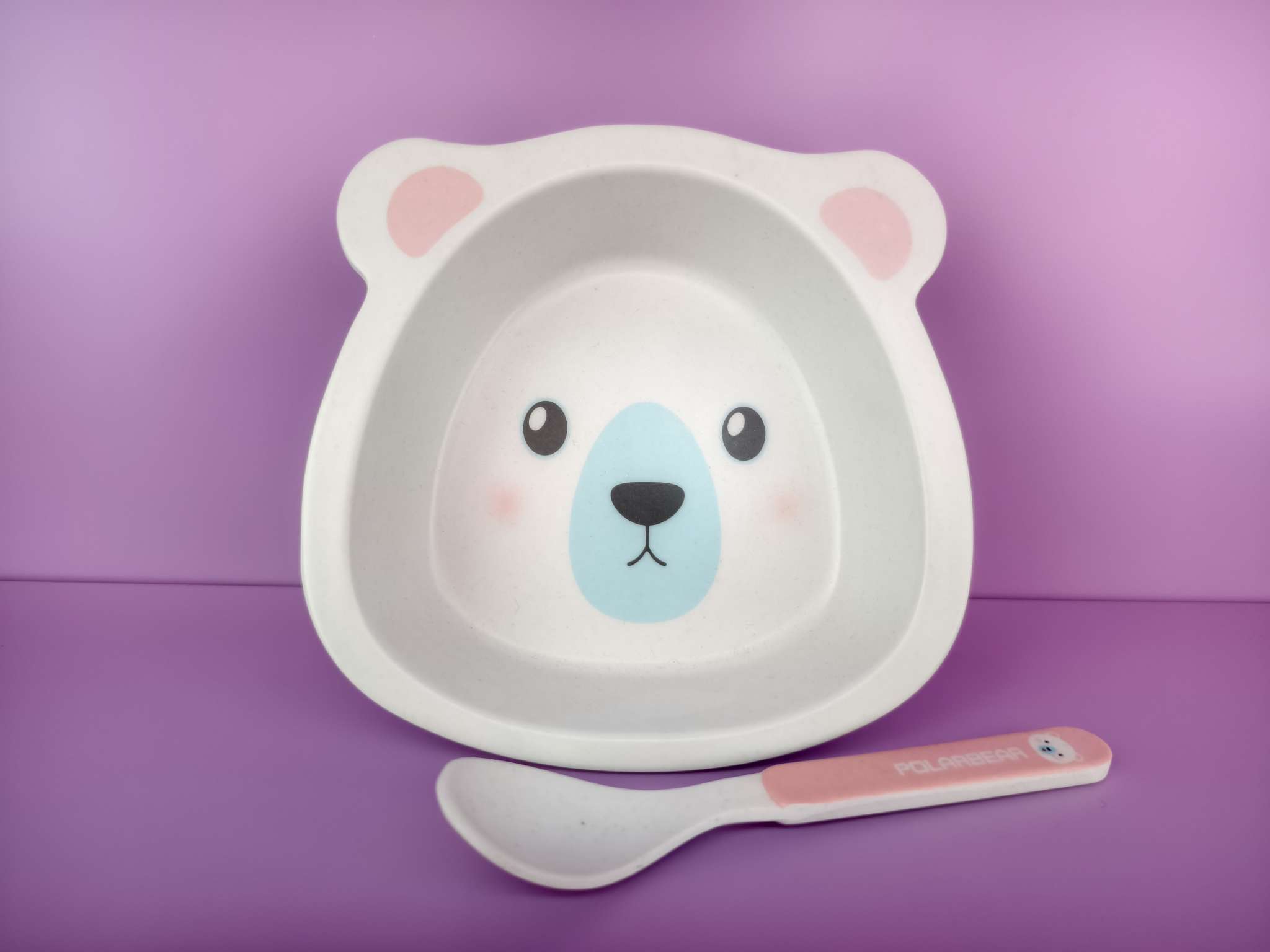 Baby tableware feeding set: Safe, durable, non-toxic, odorless, cartoon, cute and durable. Baby spoons and bowls, cartoon bowls for toddlers. Two-piece set, box set