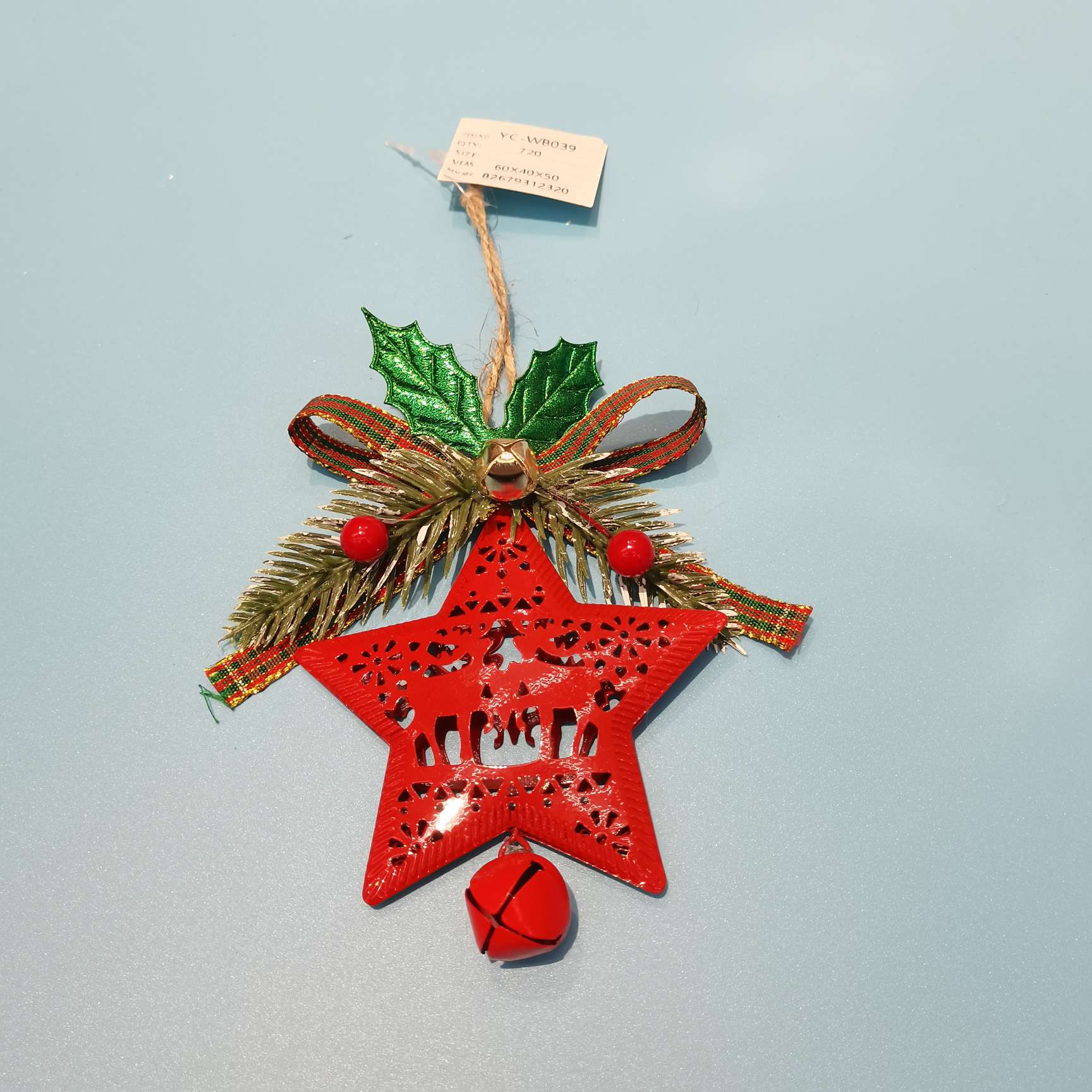 圣诞节用品装饰品铁艺挂件五星爱心雪花圣诞树流水摆件