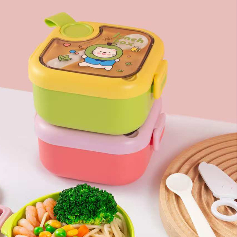 J35-6126 Baby fruit box Portable outdoor complementary food box, 304 stainless steel insulated with sealing ring, tableware, scissors, shock-resistant details Picture