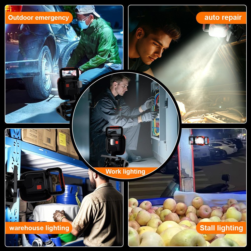 KINSACH bottom magnetic LED clamp light, portable clamp light, multi-functional work light, suitable for office, study, strong light and reading Item Picture