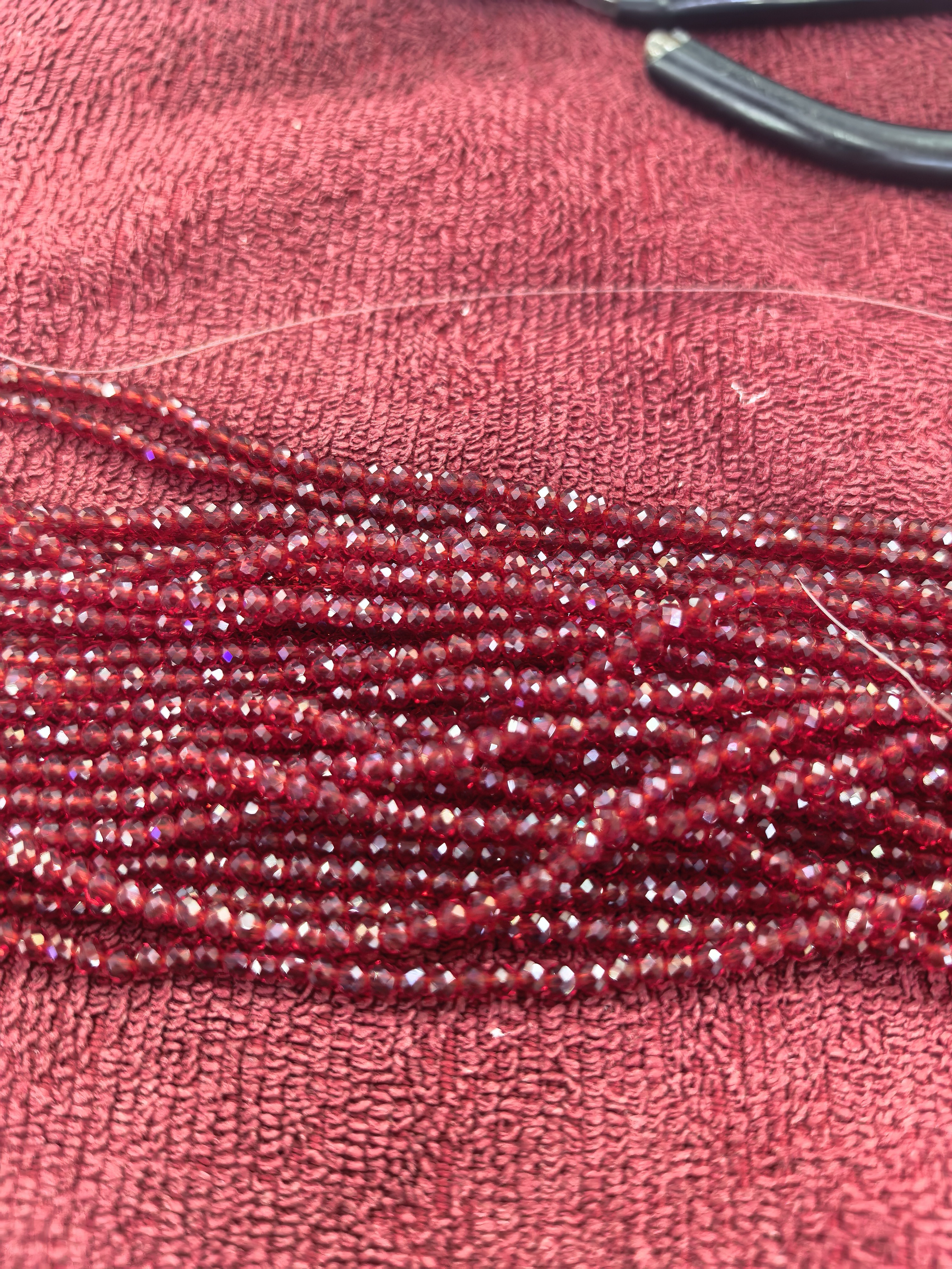 嫂子水晶卡2mm扁珠仿水晶酒红DIY珠子仿古琉璃珠批发水晶散珠