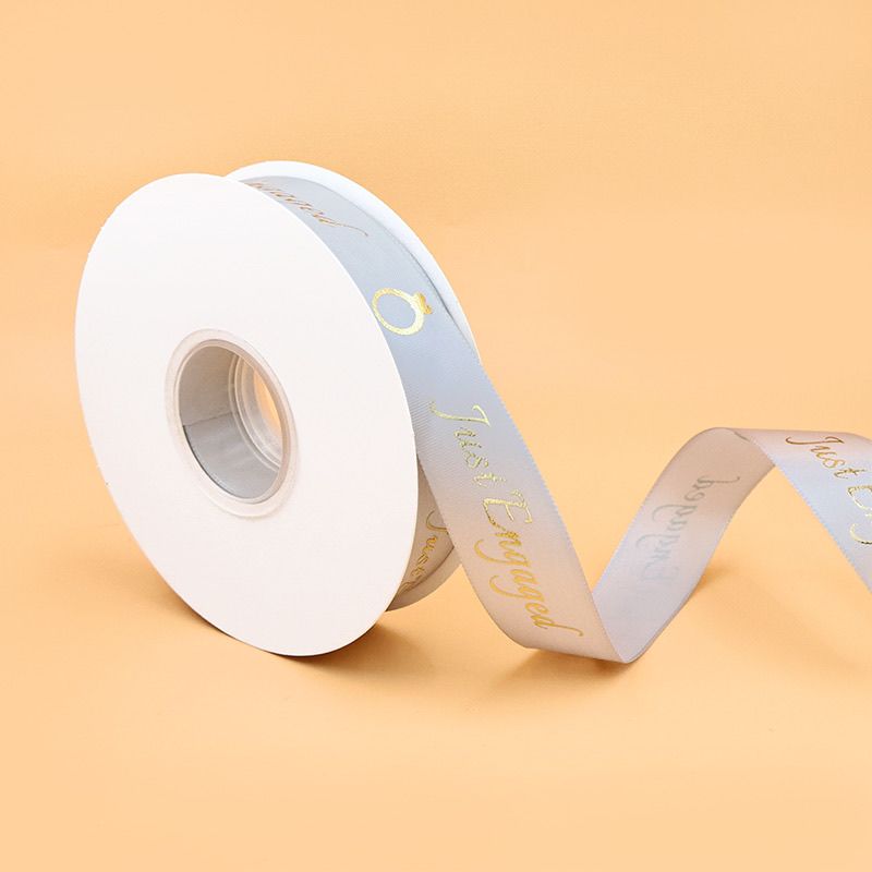 2.5cm English gold-embossed ribbon birthday cake flower tie Gift packaging ribbon diy flower wrapping gold-embossed ribbon Specification image
