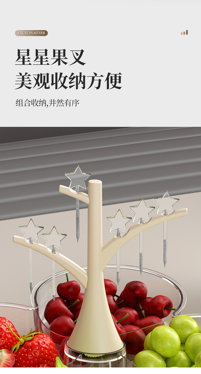 水果盘客厅家用多层创意旋转果盘创意轻奢茶几零食糖果盘详情6