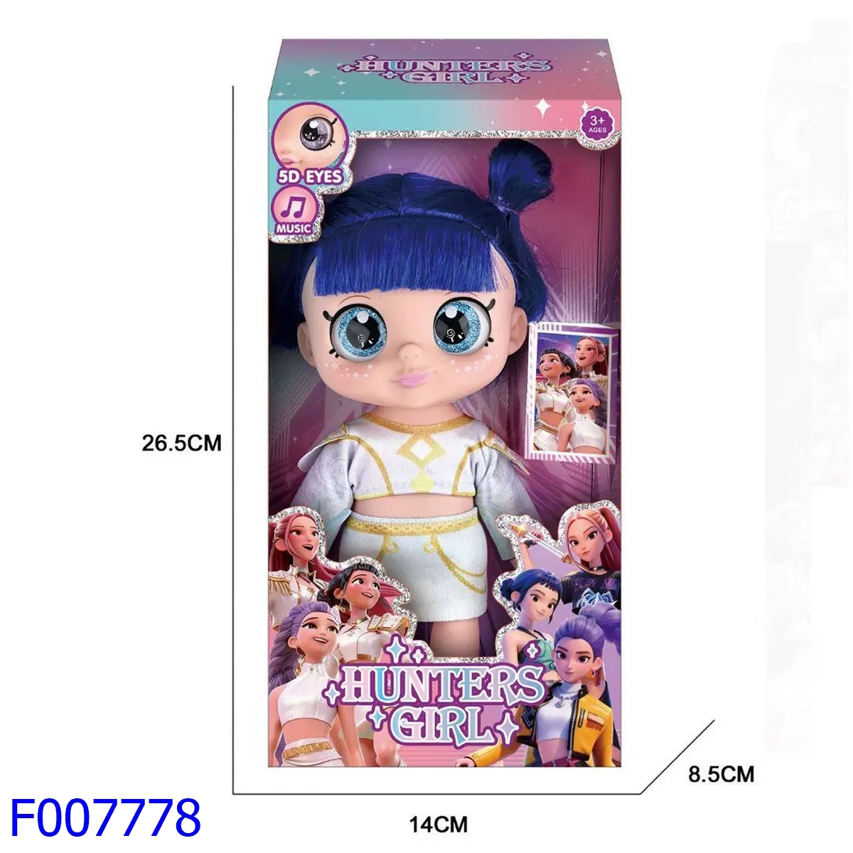 2026大河马玩具新品儿童过家家玩具10寸摇头芭比5D眼睛搪胶娃娃开窗盒装亚马逊TIKTOK热卖玩具F007778详情9