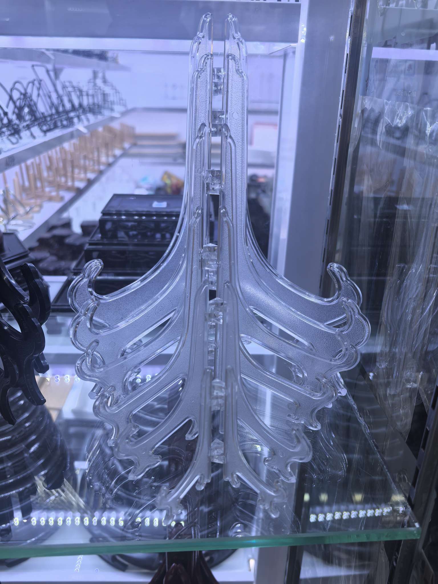 透明塑料挂盘架盘支架盘子架支架托盘架塑料盘支架挂盘架陶瓷展示架 普洱茶展示架 盘子支架展示架盘架 支架摆件可折叠 置物架