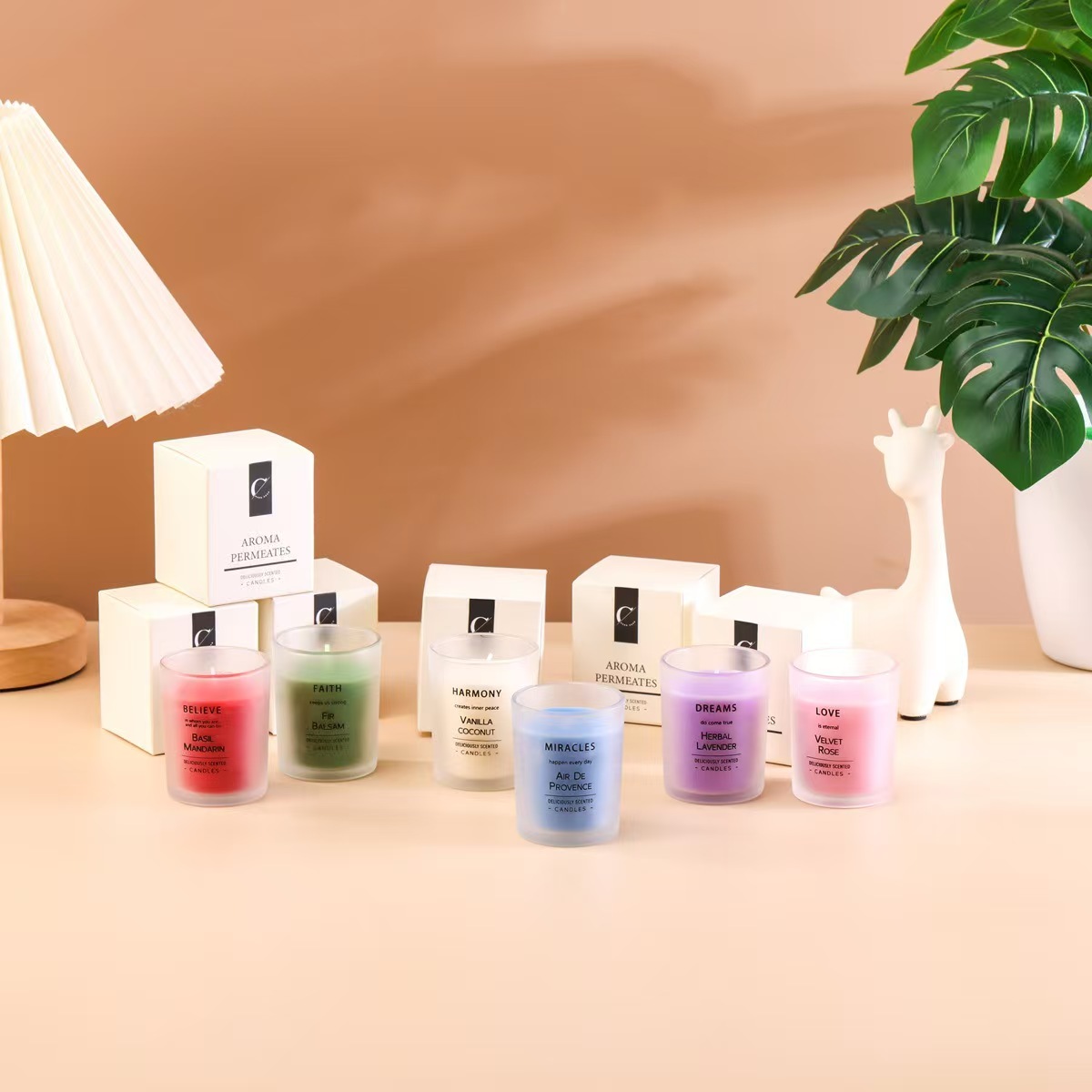 6色北欧风磨砂玻璃蜡烛杯香薰蜡烛简约蒙砂杯香薰蜡烛伴手礼详情12