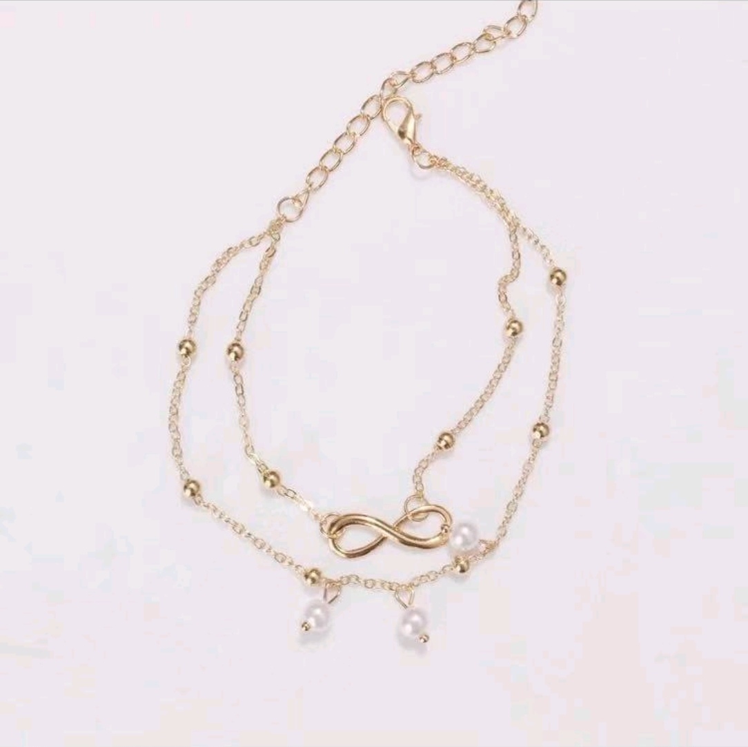 8字珍珠金色百搭手链手串简约时尚饰品