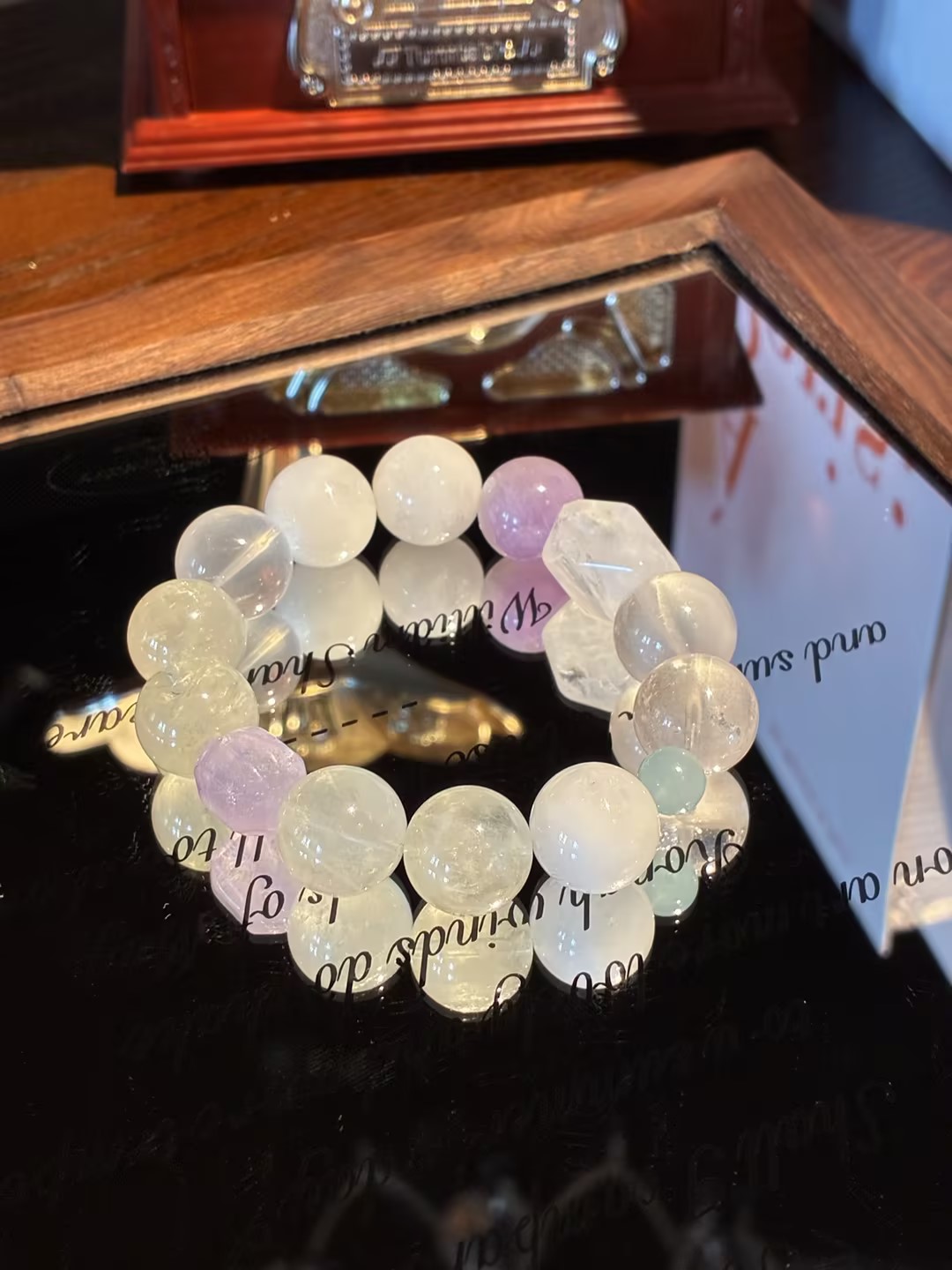 Amethyst, citrine and aquamarine bracelet details Picture