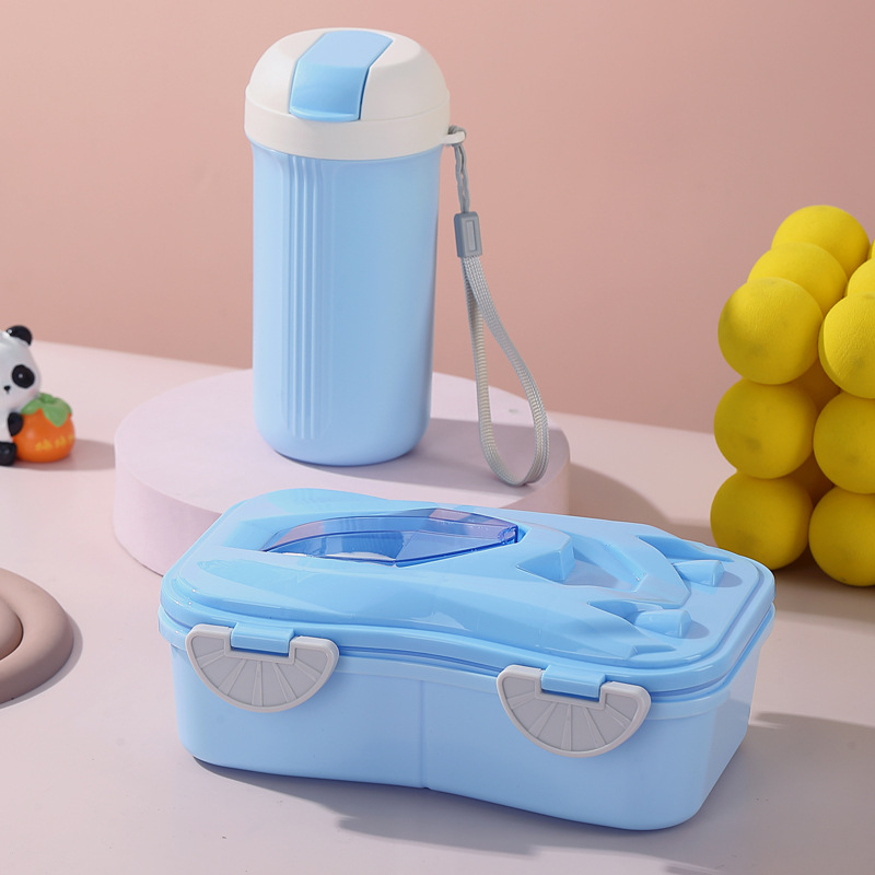 H226-569 high-appearance-level plastic lunch box and water cup set for office workers, microwave heating, student separate serving meals Specification image
